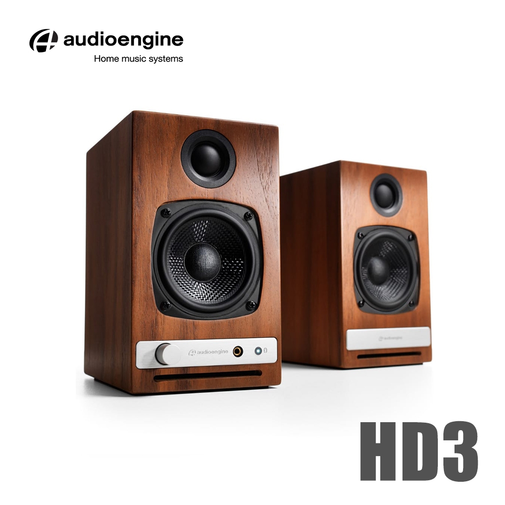 Audioengine-HD3-wireless主動式立體聲藍牙書架喇叭-胡桃木紋款