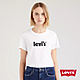 Levis 女款 短袖T恤 / 質感麂皮復古Logo / 修身版型 白 product thumbnail 1