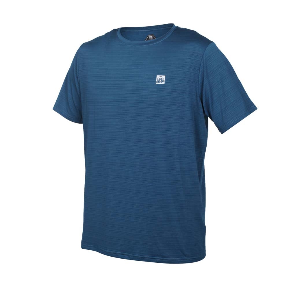 FIRESTAR 男彈性機能短袖圓領T恤-慢跑 路跑 涼感 運動 上衣 D1733-97 墨藍銀