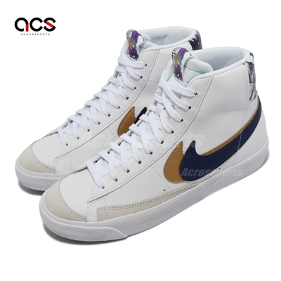 Nike 休閒鞋 Blazer Mid 77 SE GS 大童 高筒 雙勾 白 藍 DD1847-102