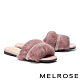 拖鞋 MELROSE 奢華時尚兔毛鑽條平底拖鞋－粉 product thumbnail 1