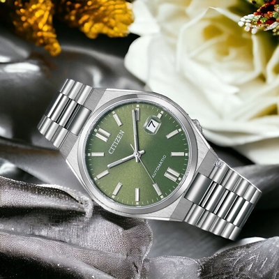 CITIZEN星辰 Mechanical PANTONE限定 時尚機械腕錶-NJ0158-89Z/綠40mm