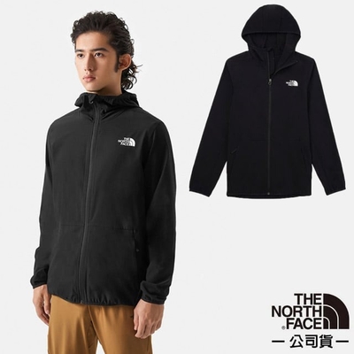 【The North Face】男 NEW ZEPHYR WIND 防風防潑水防曬連帽輕薄外套(亞洲版型).風衣.夾克_7WCY-JK3 黑色