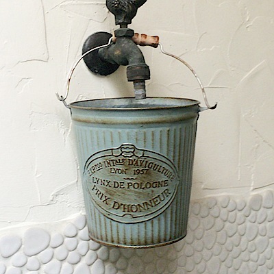 【Meric Garden】歐式仿舊復古雜貨風鐵藝裝飾花器(小鐵桶)