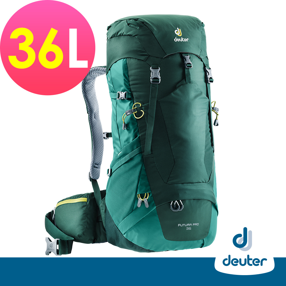 【deuter德國】FUTURA PRO透氣網架背包36L(3401118深綠/登山包)