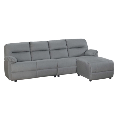 文創集 西拉現代風皮革Ｌ型沙發組合(四人座＋椅凳)-270x173x95cm免組
