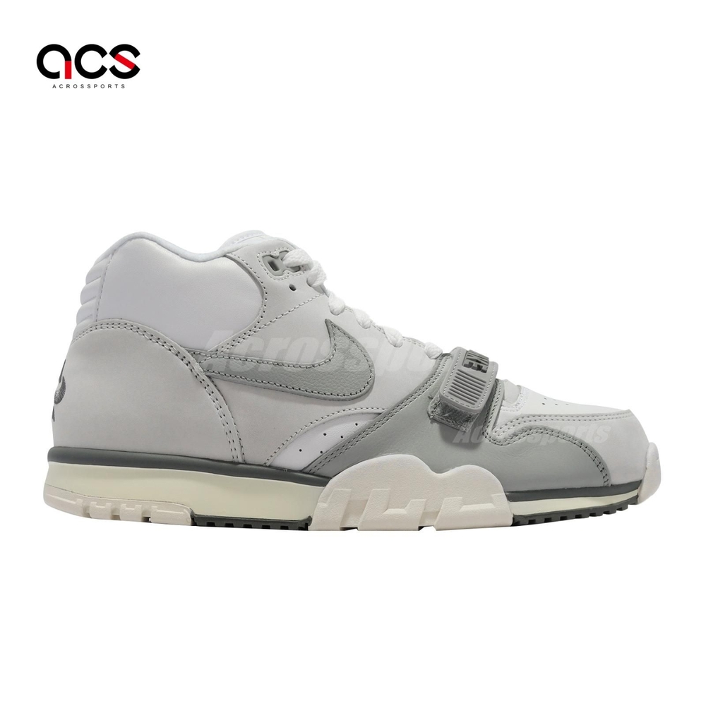 Nike 休閒鞋Air Trainer 1 男鞋灰白中筒復古訓練鞋束帶麂皮DM0521-001