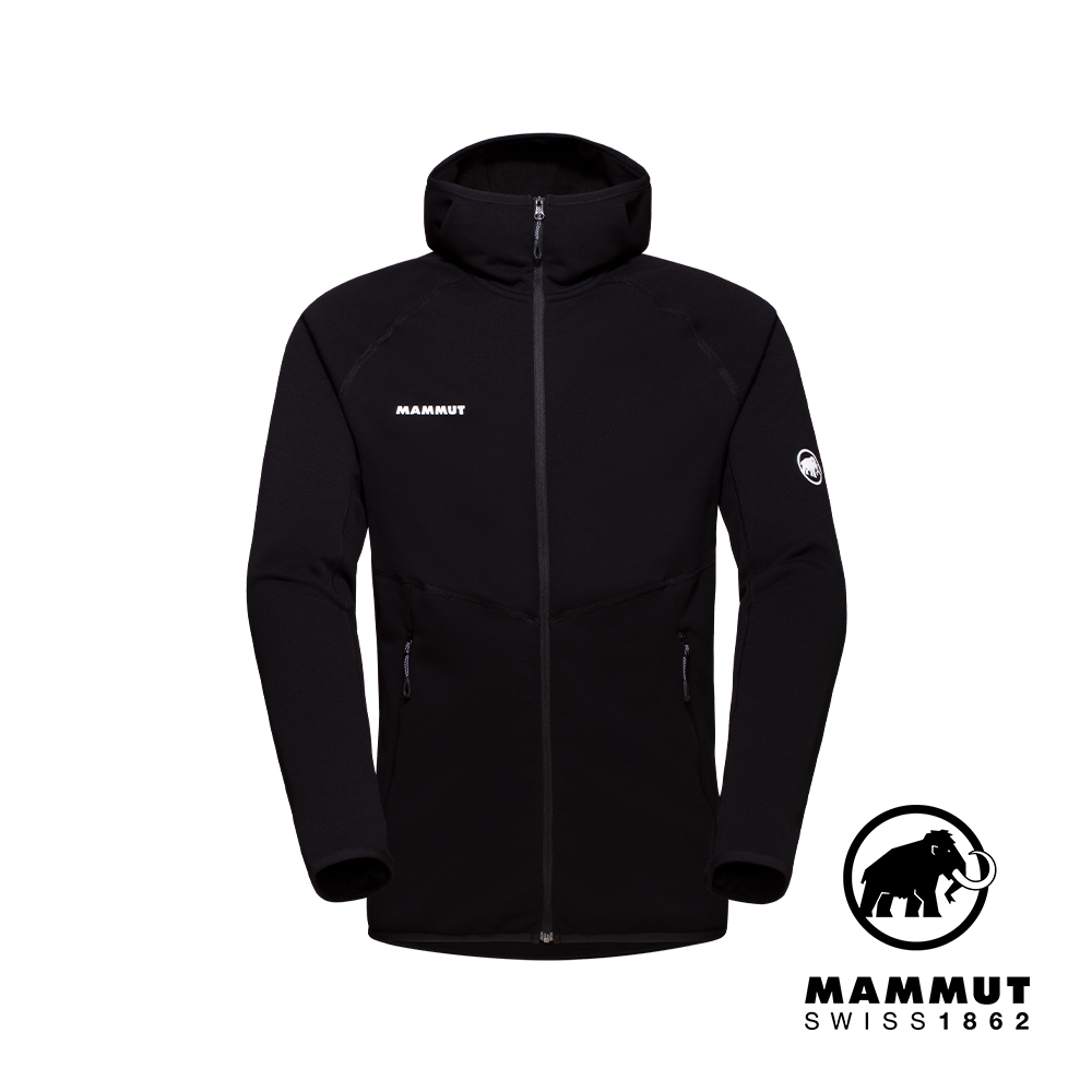 【Mammut 長毛象】Aconcagua ML Hooded Jacket Men 透氣快乾刷毛連帽外套 黑色 男款 #1014-04280