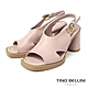 TINO BELLINI 波士尼亞進口寬皮面高跟涼鞋FSMO005(粉紅) product thumbnail 1