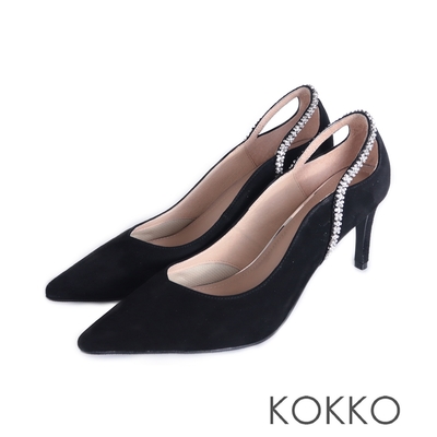 KOKKO精緻閃亮水鑽細高跟鞋黑色