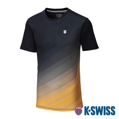 K-SWISS Sublimation Tee涼感排汗T恤-男-黑/黃