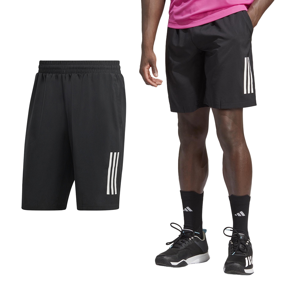 Adidas Club 3STR Short 男款 黑 網球 透氣 舒適 運動 短褲 HS3253