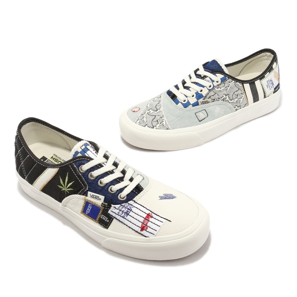 Vans 休閒鞋Authentic VR3 男女鞋白黑印花環保系列大麻葉補丁帆布