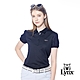 【Lynx Golf】女款吸濕排汗網眼材質蕾絲配布短袖POLO衫/高爾夫球衫-深藍色 product thumbnail 2