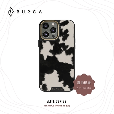 BURGA iPhone 15系列Elite款磁吸式防摔保護殼-雪白斑紋