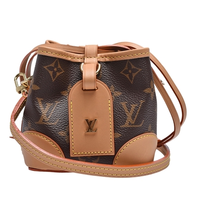 LV M57099 NOÉ系列Monogram帆布牛皮飾邊束口萬用手拿/斜背包