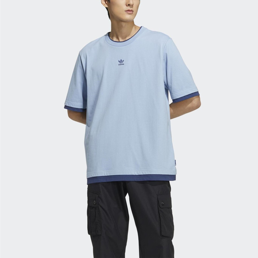 Adidas Ww Ss Tee 1 [HM7993] 男 短袖 上衣 T恤 運動 休閒 柔軟 舒適 極簡 棉質 藍