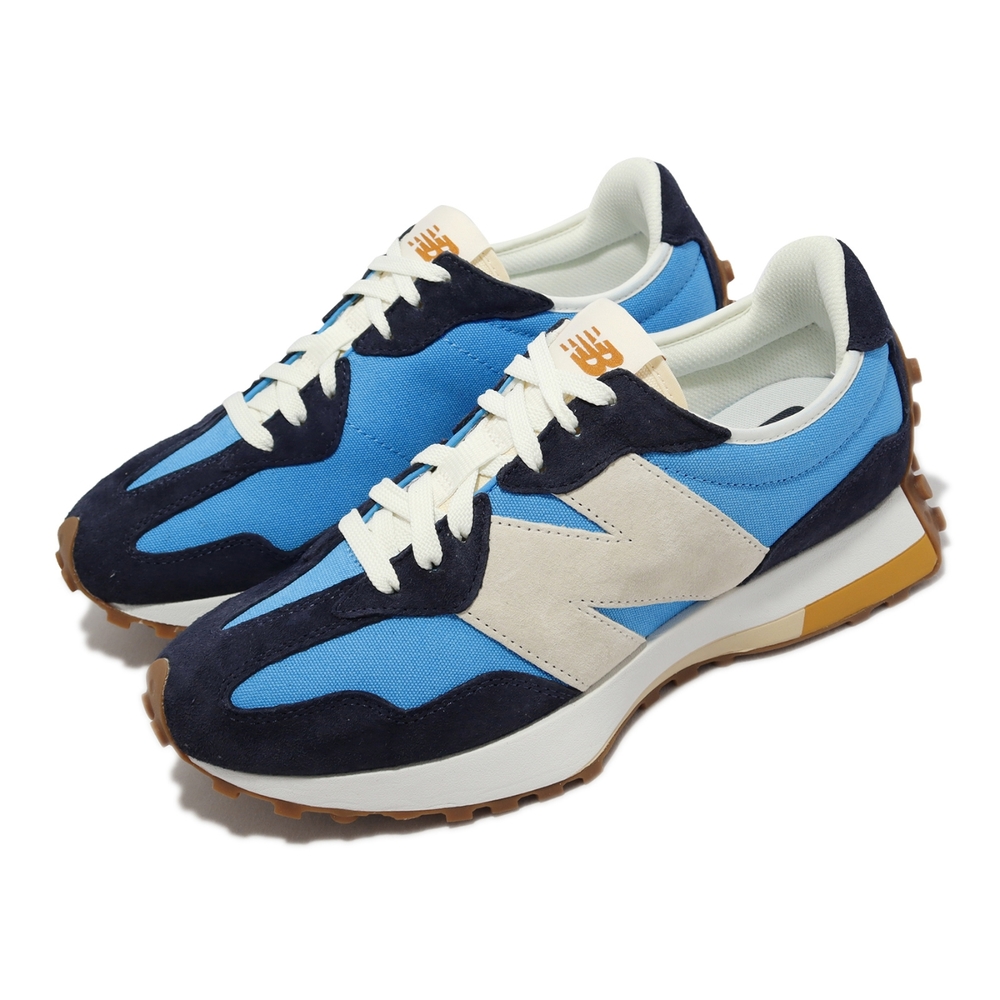 New Balance 休閒鞋 327 男鞋 黑 水藍 白 復古 大N IU 李知恩 N字鞋 NB 紐巴倫 MS327BMD