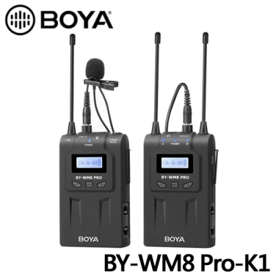 BOYA 博雅 BY-WM8 Pro-K1  雙通道無線麥克風(接收＋發射)(公司貨)