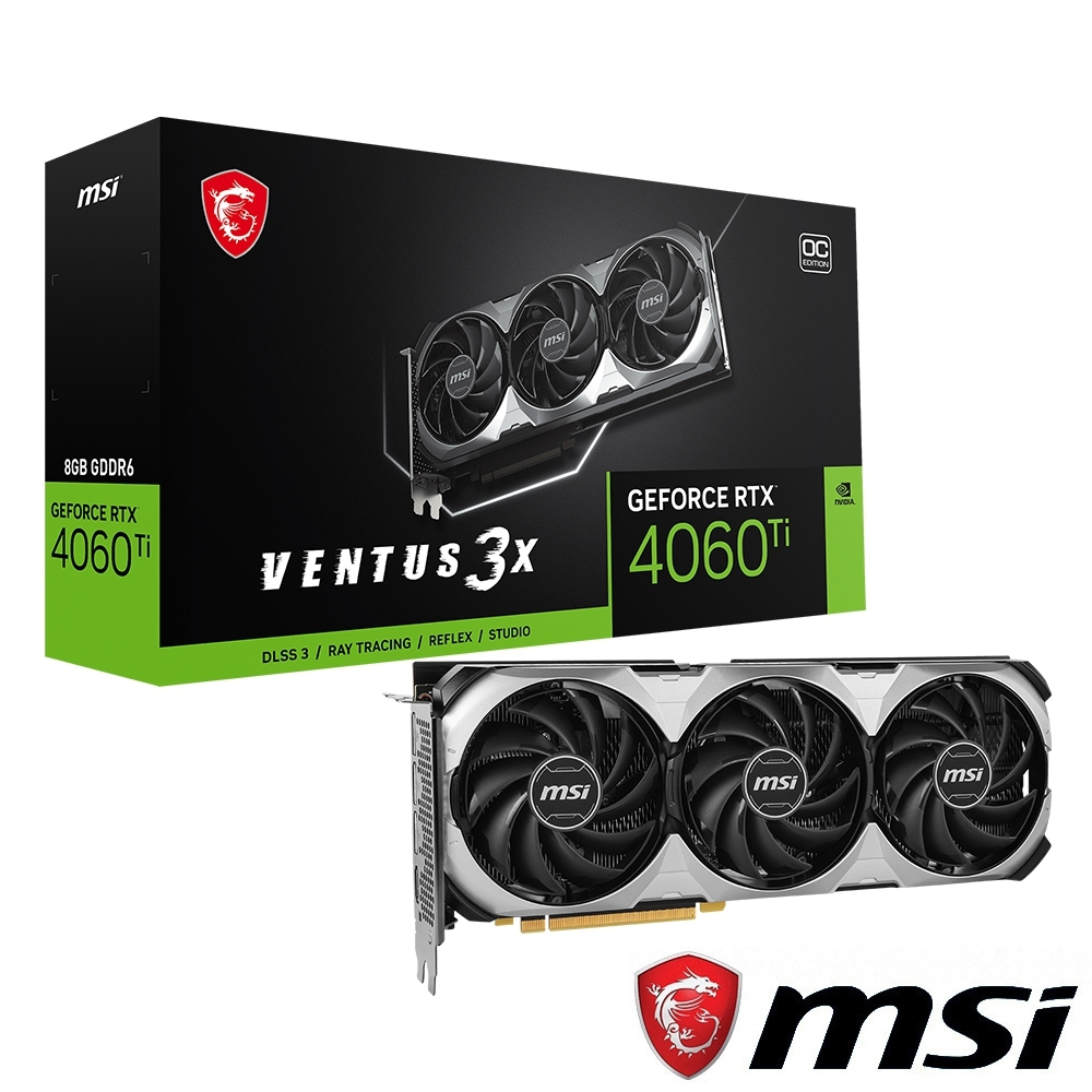 微星 RTX 4060 Ti VENTUS 3X 8G OC 顯示卡