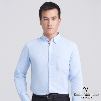 Emilio Valentino 范倫提諾經典牛津長袖襯衫-藍