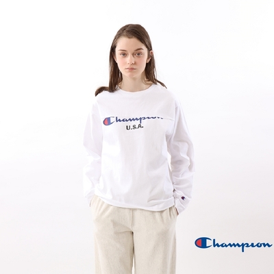 Champion WomenUSA Logo長袖Tee(白色)