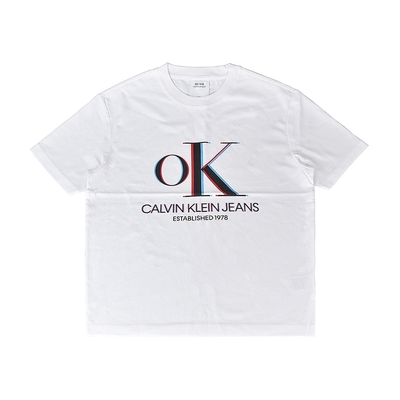 CK Calvin Klein多色OK印花LOGO純棉短T(XS/S/M/白)