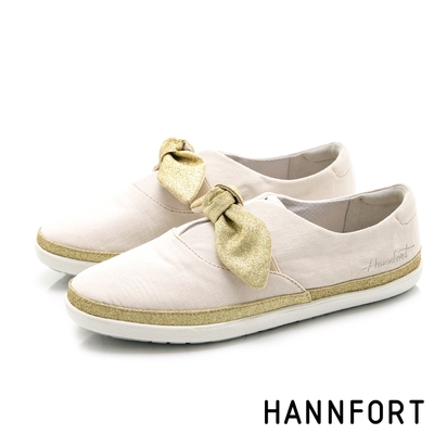 HANNFORT 澳洲   CALIFORNIA金沙扭結丹寧休閒鞋 女 米