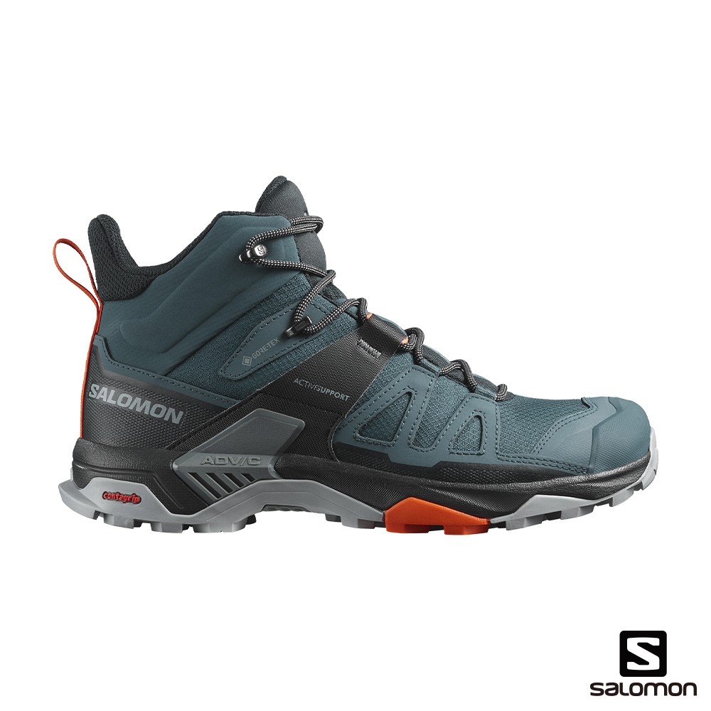 官方直營 Salomon 男 X ULTRA 4 Goretex 中筒登山鞋 觀星藍/黑/緋紅色 | 登山鞋 | Yahoo奇摩購物中心