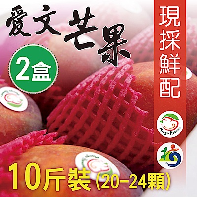 Mango House 枋山愛文芒果 10斤x2箱(20~24顆/箱) 輸日等級蘋果檨