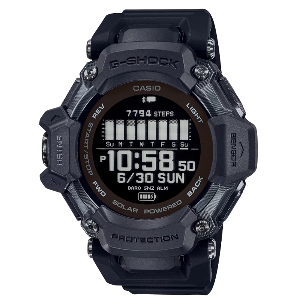 CASIO 卡西歐 G-SHOCK SQUAD系列 多元運動心率防水錶 GBD-H2000-1BDR_52.6mm