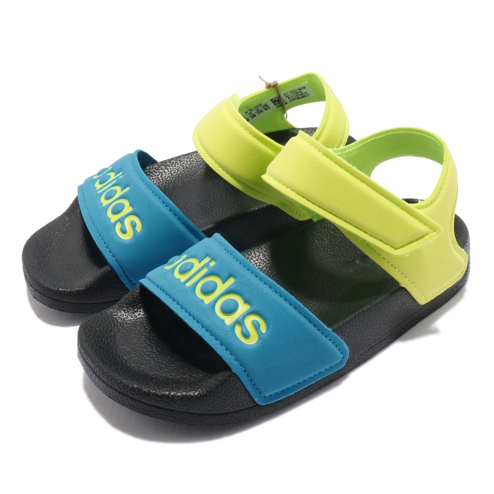 adidas 涼鞋 Adilette Sandal 套腳 童鞋 愛迪達 基本款 魔鬼氈 穿搭 中童 黑 藍 FY8850