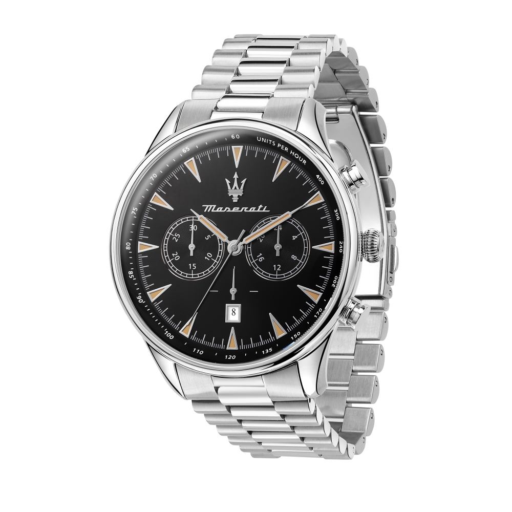 MASERATI 瑪莎拉蒂 經典黑面計時腕錶45mm(R8873646004)