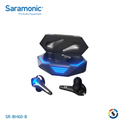 Saramonic楓笛 SR-BH60 真無線遊戲藍牙耳機(黑/紅)