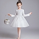 【Baby童衣】白色長袖公主蕾絲蓬蓬裙 女童禮服 兒童花童洋裝 88985 product thumbnail 1