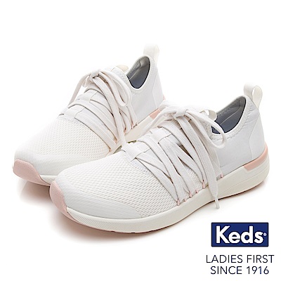 Keds Studio 完美包覆綁帶輕量休閒鞋-白