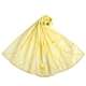 Sybilla 幾何線條純綿抗UV長型薄圍巾-奶油黃 product thumbnail 1