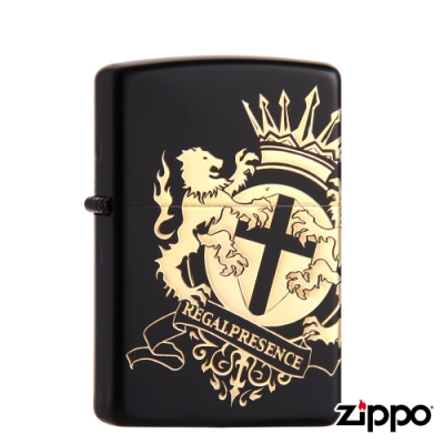 日系Zippo 黑金獅鷲獸-浮雕防風打火機#ZA-3-12a