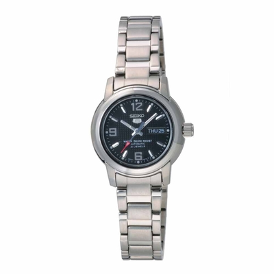 SEIKO 時尚奢華5號機械腕錶-銀X黑-SYMG33K1-26mm