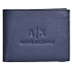 A|X ARMANI EXCHANGE 經典防刮壓紋品牌LOGO多卡片/證照短夾(深夜藍) product thumbnail 1