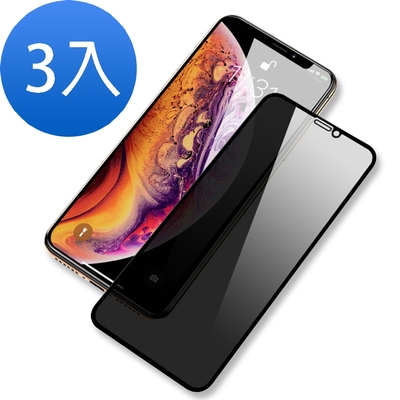 3入 iPhoneXSMax保護貼9H硬度滿版高清防窺款 XSMax保護貼