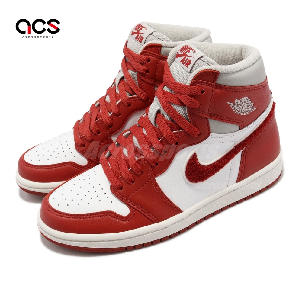 Nike 休閒鞋Air Jordan 1 Retro HI OG 女鞋紅白高筒Varsity Red DJ4891