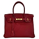 二手品 HERMES TOGO 柏金30公分金釦 A刻 53 Rouge Vif鴕鳥紅 product thumbnail 1