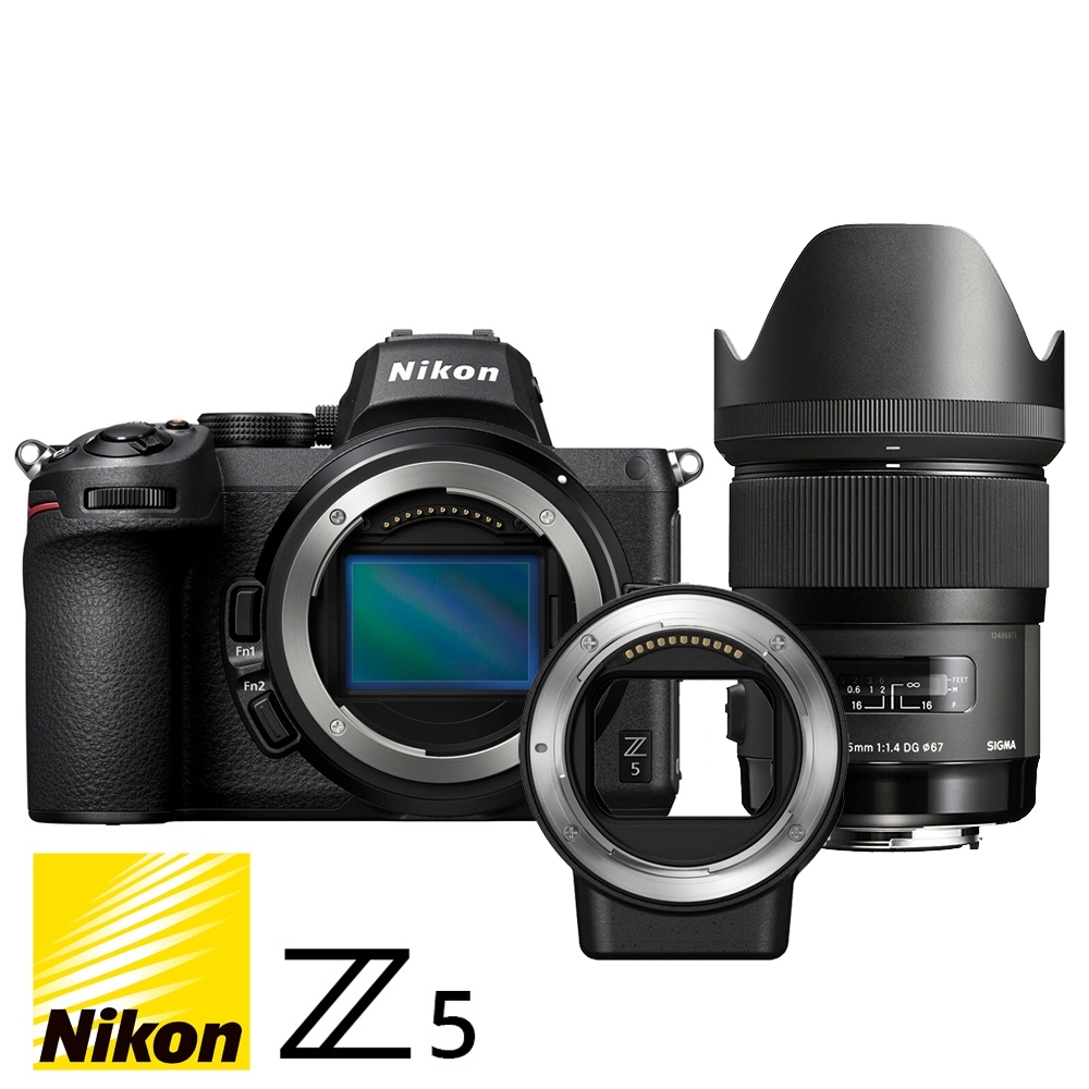 ★贈雙好禮★ NIKON Z5 附 FTZ + SIGMA 35mm F1.4 Art (公司貨) 全片幅微單眼相機 五軸防手震 4K錄影 WIFI傳輸