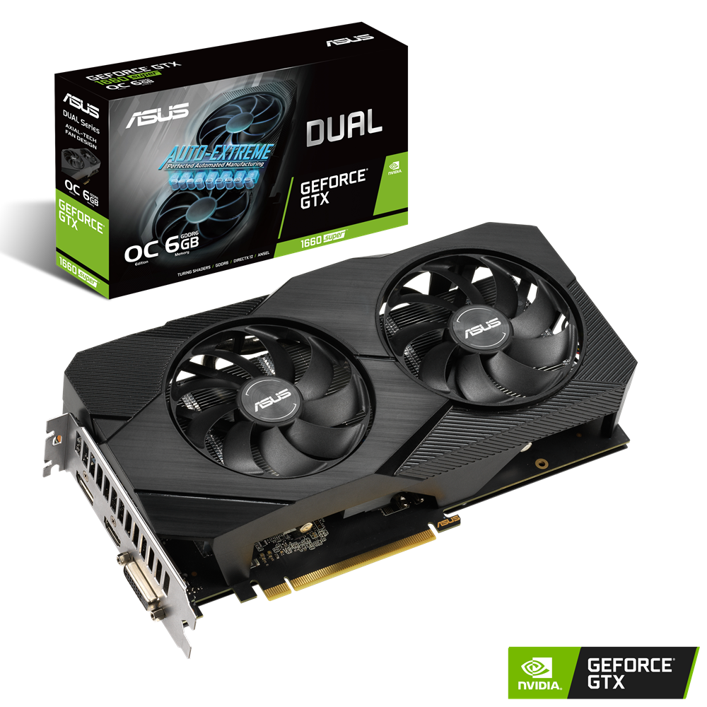 ASUS華碩Dual GeForce® GTX 1660 SUPER™ O6G EVO 顯示卡| GTX 16 系列