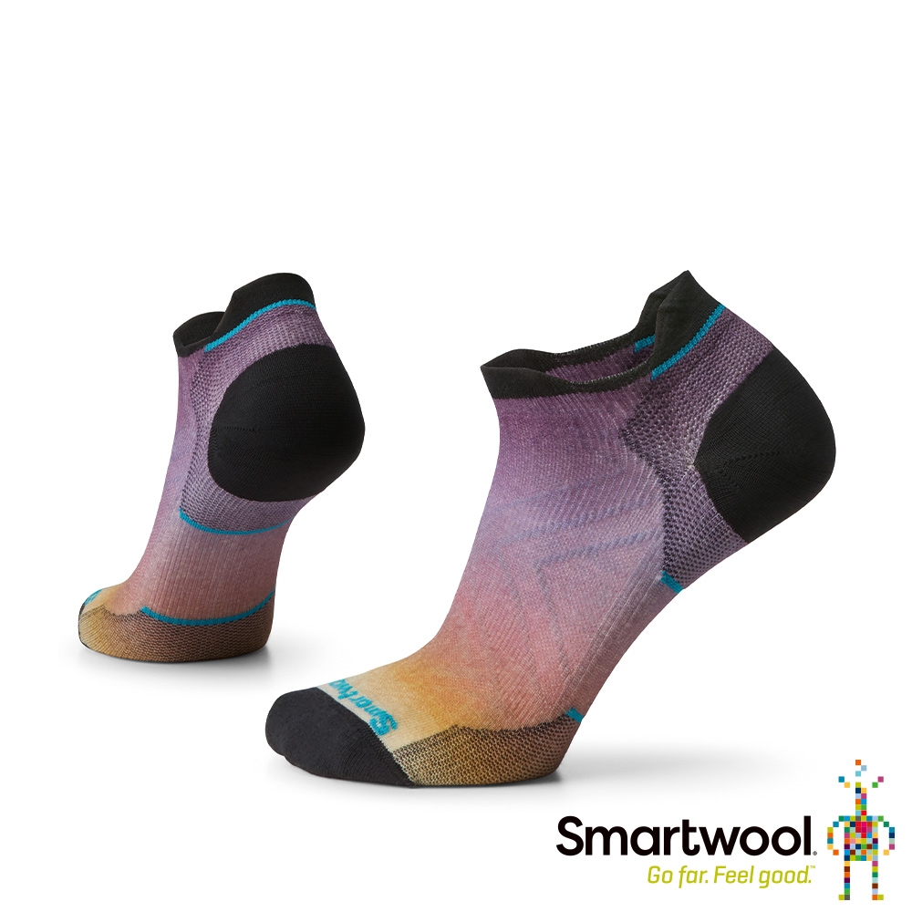 官方直營 Smartwool 女機能跑步超輕減震Print踝襪 暗橙