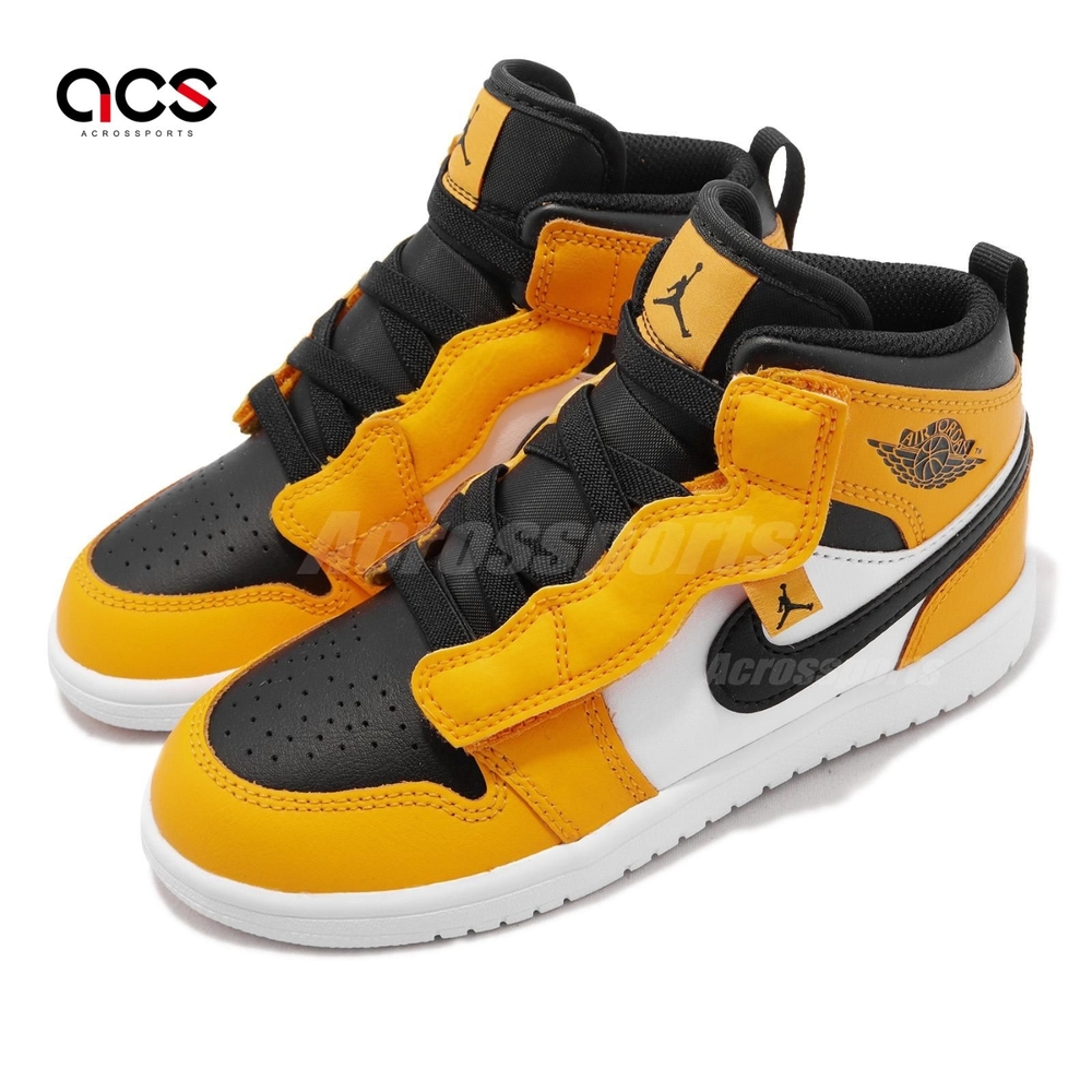 Nike 休閒童鞋 Jordan 1 Mid ALT 中童 黃黑 喬丹 魔鬼氈 University Gold AR6351-701