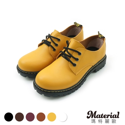 Material 瑪特麗歐 短靴 率性綁帶短馬丁靴 T51460