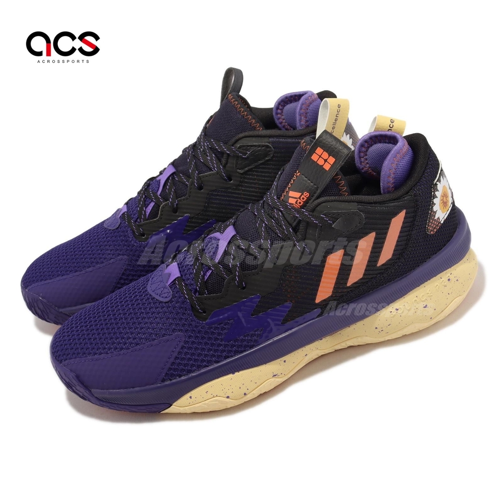 adidas 籃球鞋 Dame 8 紫 黑 男鞋 小花 里拉德 Lillard 愛迪達 GZ4626