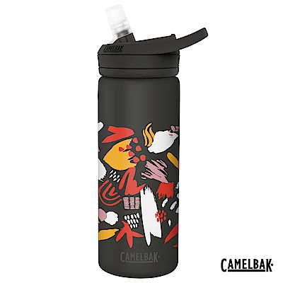 【美國 CamelBak】600ml eddy+多水吸管保冰/溫水瓶 花朵彩繪